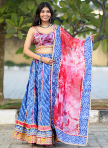 MULTICOLOR CHOLI WITH LANHGA SET