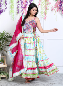 MULTICOLOR LONG KURI WITH SHARA SET